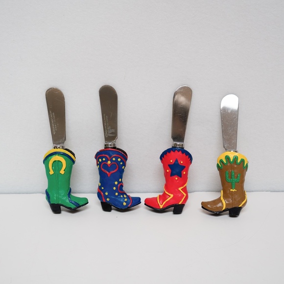 Vintage Boston Warehouse Cowboy Boots cheese spreaders - New - Picture 1 of 2